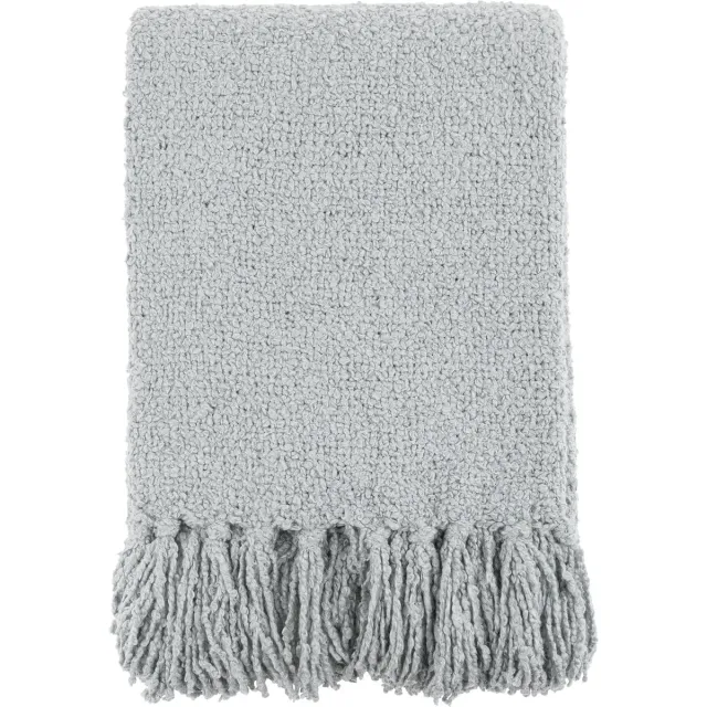 Mistral Home PLAID - bouclé - 130 x 170 cm - effen kleur - grijs- Duurzaam