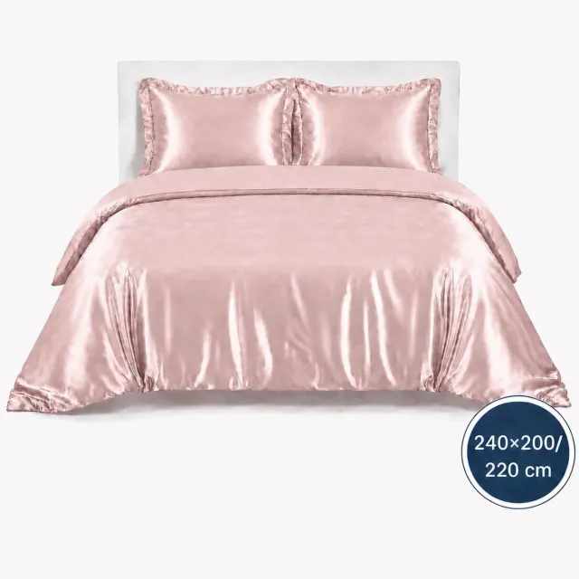 Roden Blue Satijnen Dekbedovertrek - licht Roze - 240x200/220 - Luxe & Koel - Zacht & Ademend - Incl. Kussenslopen