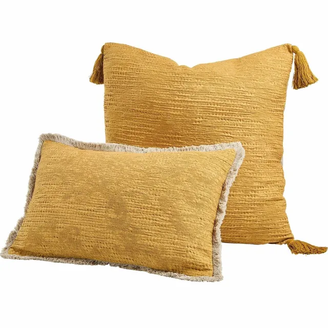 Loberon Kussenhoes set van 2 Rabea geel
