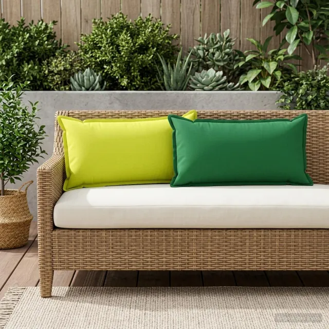 vidaXL Kussensloop 6 st HOUTEN Helder groen 40 x 80 cm Polyester