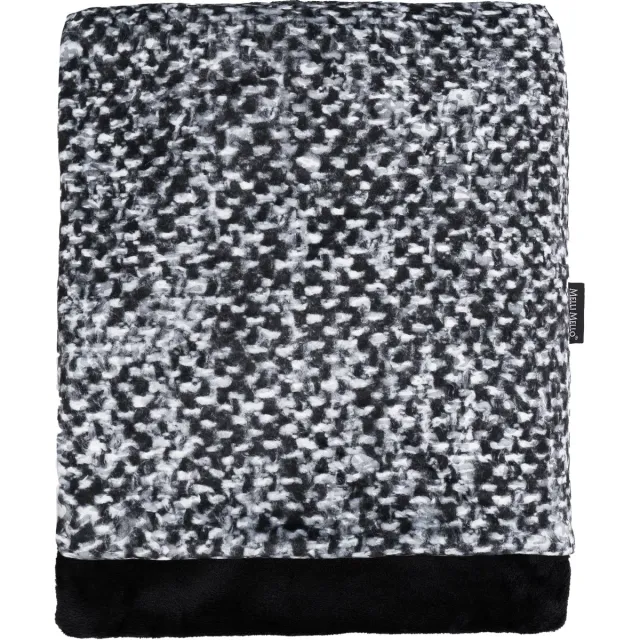 Melli Mello Black or White - Plaid - Fleecedeken - Crocoprint - Luxe - Zacht - Zwart/Wit