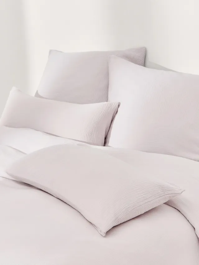 Westwing Collection Mousseline dekbedovertrek Odile Roze