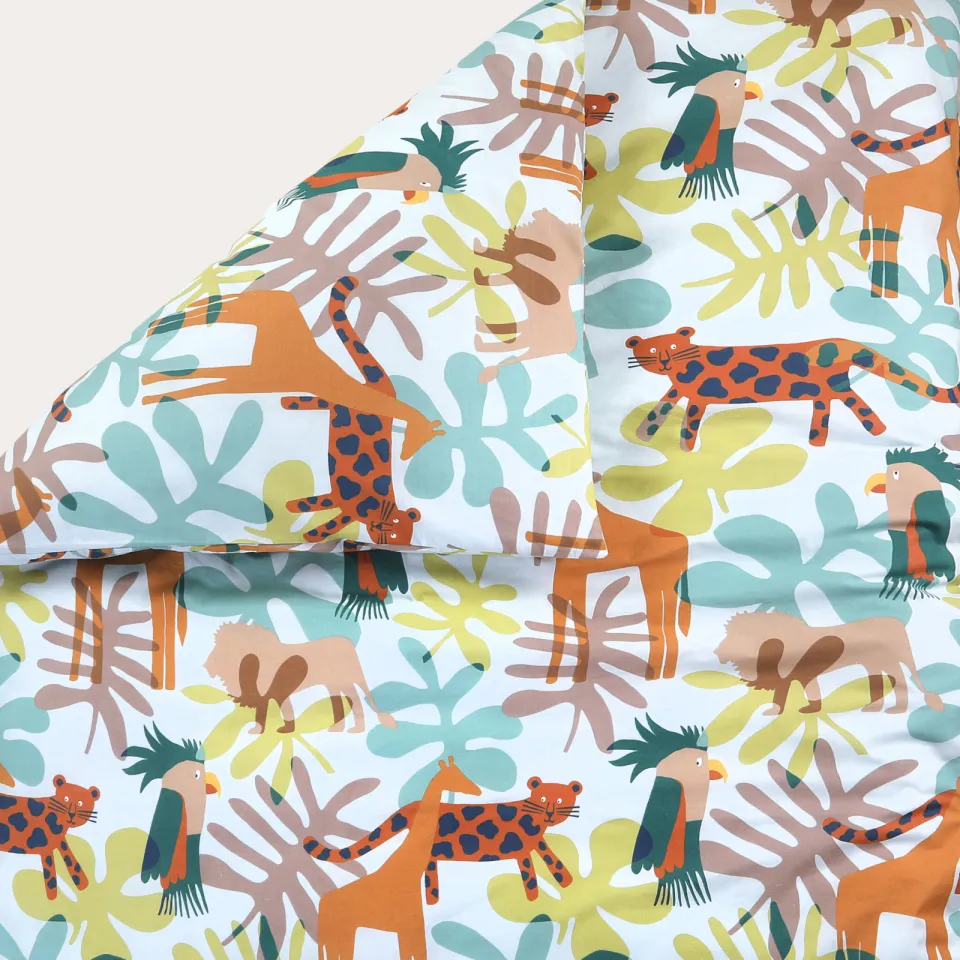 NOUS Kids katoenen dekbedovertrek 1-persoons (140x200 cm) groen, foto 5