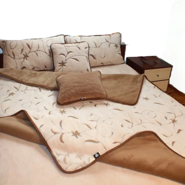 OnceDoce® Wollen Deken 200x220cm 100% zuivere Australische Merino scheerwol DUBBELE DIKTE 2x450 g/m² Woolmark certificaat – Savannah Brown - Wasbaar en antiallergisch - ZACHT en WARM beige bruin
