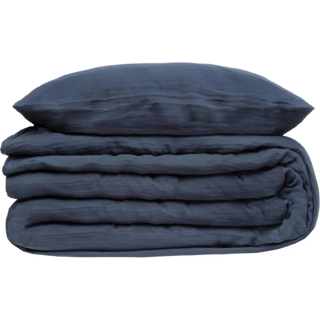 Atmosphera Créateur d'intérieur® Complete katoenen beddengoed GAZE, 240 x 220 cm bleu