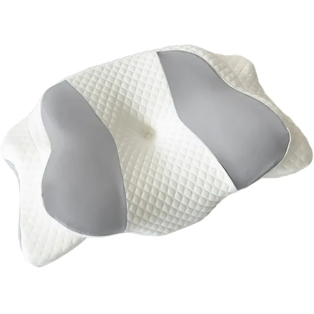 COOAU Nekkussen van Traagschuim – Vlinder Nekkussen - Ergonomisch Orthopedisch Hoofdkussen – Traagschuim Kussen Zijslaper - Voor Rug, Zij- en Buikslapers – Ademend & Afneembare Wasbare Hoes Wit
