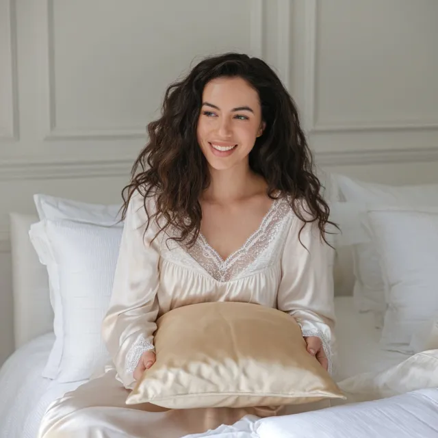Silk Heaven Zijden kussensloop 60x60cm Donker Champagne hotelsluiting - 19 Momme - 100% moerbeizijde - Silk Heaven - 60x60cm / Hotelsluiting