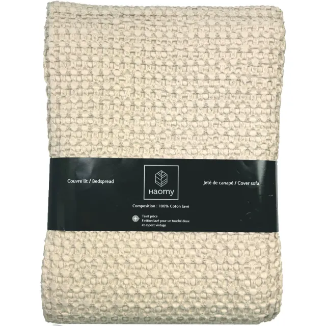 Haomy Tempo sprei wafel lin - 180x260 cm Linen