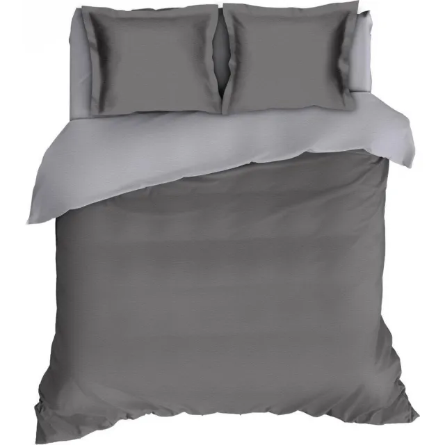 Romanette Dekbedovertrek Comtesse - Verwarmend Flanel - 140x200/220cm - Antraciet/Zilver