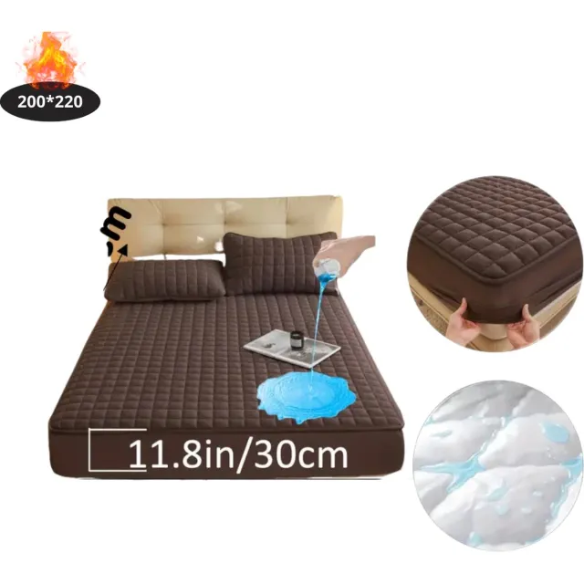 Nivard Waterdicht Hoeslaken - Beddengoed - Fitted Sheet - Bed - Bruin 200x220
