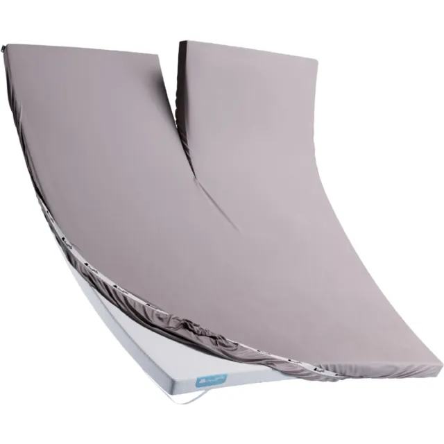 Cloudpillo Split Topper Hoeslaken - Stone Grey - 180x200 cm - Ventilerend, Elastisch, Zijdezacht en Antibacterieel - OEKO-TEX Gecertificeerd Katoen