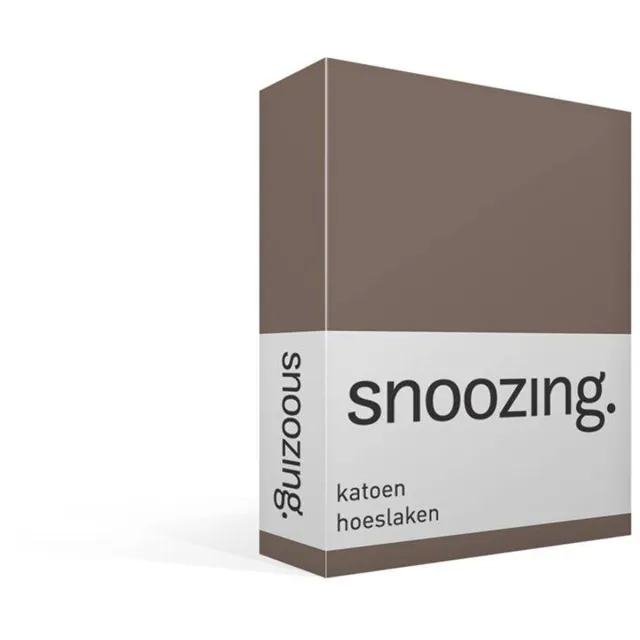 Snoozing Katoen - Hoeslaken - Tweepersoons - 150x200 cm - Bruin