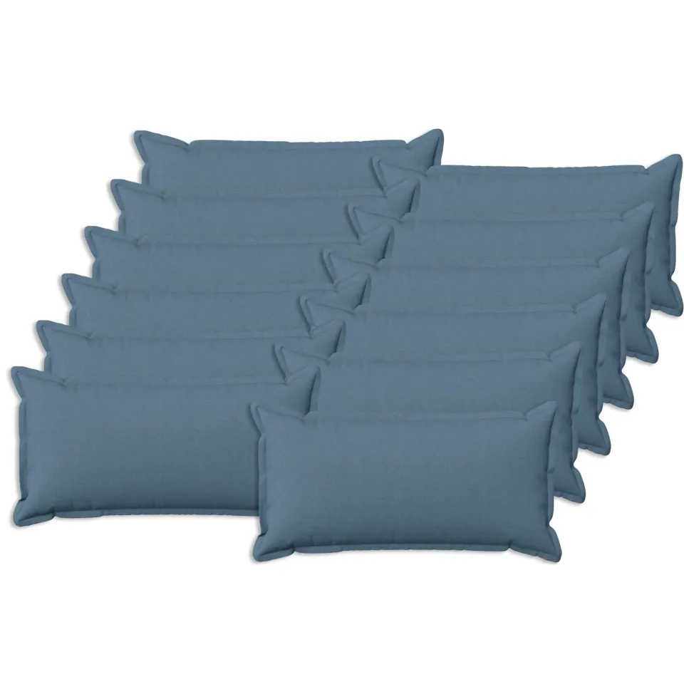 vidaXL Kussensloop 12 st HOUTEN Jeans Blauw 40 x 80 cm Faux Linnen, foto 3