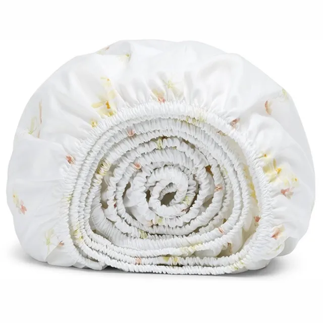 Yumeko hoeslaken katoensatijn flower valley 180x210x30 - Biologisch & ecologisch