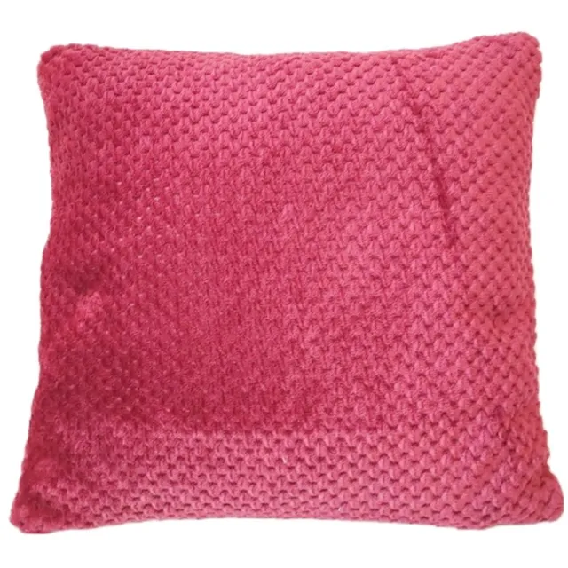 Granda Zachte Pluche Kussenhoes 40x40cm - Dubbelzijdig Bordo