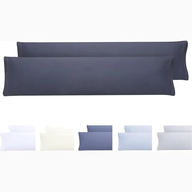 Famanu 2 kussenslopen - extra zachte microvezel - hypoallergeen - set van 2 kussenslopen - 150 x 40 cm - donkergrijs