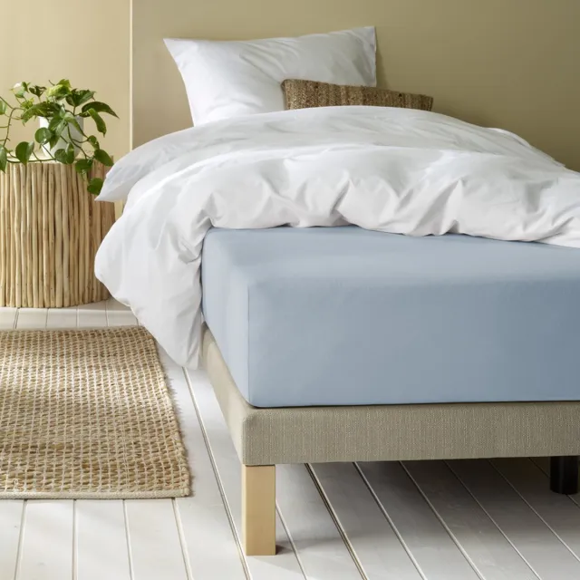 Mood!t Moodit Hoeslaken Alina Stone Blue - 180 x 200 cm - Katoen Jersey
