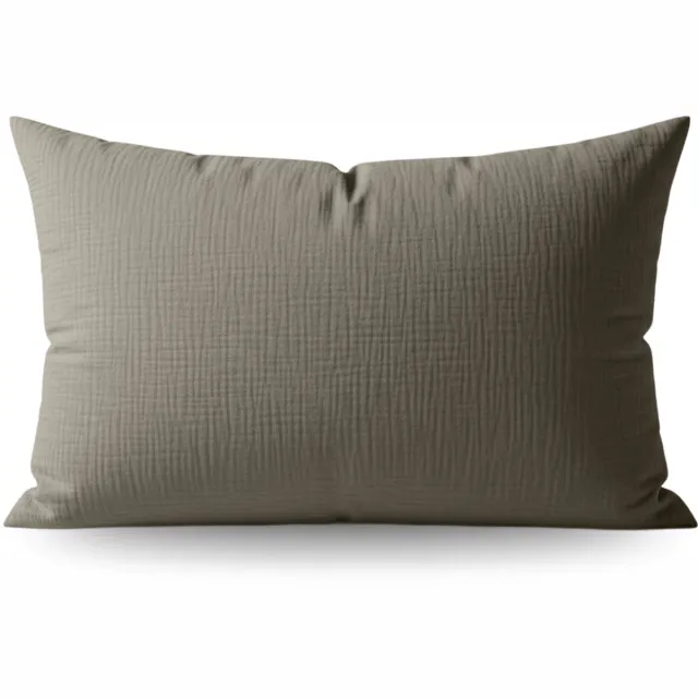 Zelesta Teddy Katoen Mousseline Kussensloop Set van 2 - Taupe 80x80cm