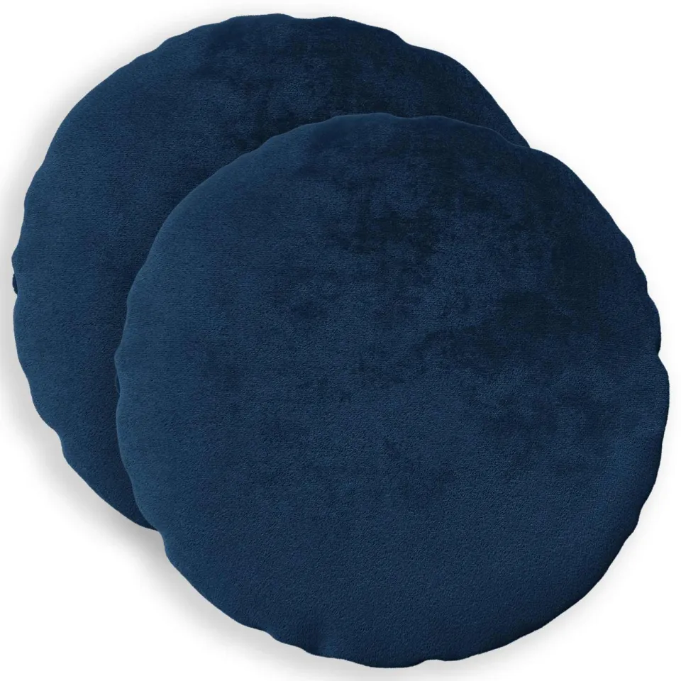 vidaXL Kussensloop 2 st HEERLEN Marineblauw Dia. 50 cm Flanel, foto 3