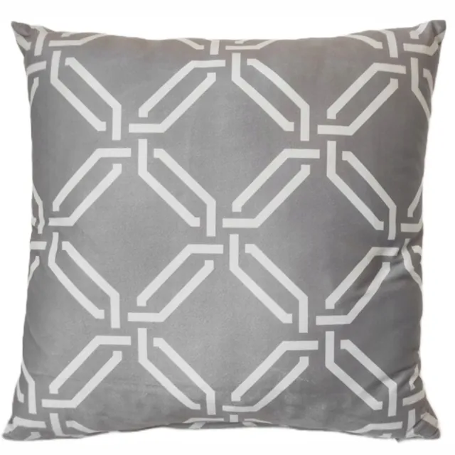 Granda Decoratieve Kussensloop 45x45 Grijs met Geometrische Patronen