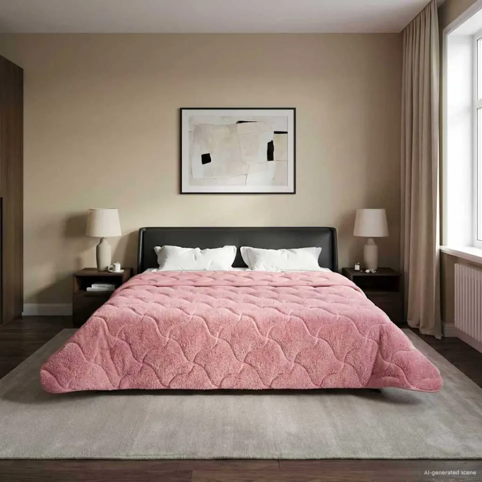 vidaXL Zomer Dekbed 200 x 240 cm Zomer Roze Ademend, foto 4