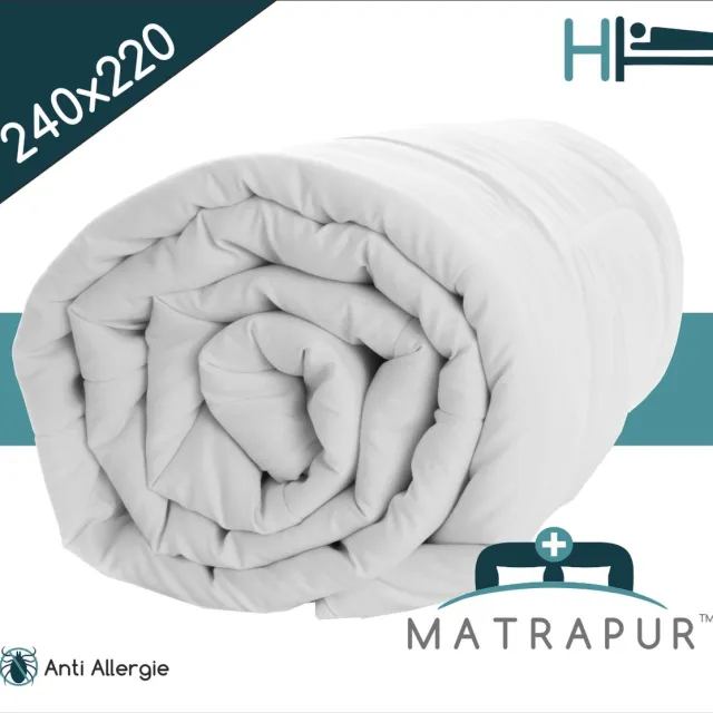 MATRAPUR Luxe 4 Seizoenen Dekbed 240 x 220 - Hotel Kwaliteit - Anti Allergie - Zomerdekbed & Winterdekbed wit