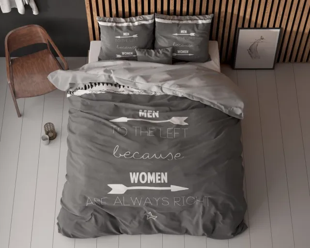 Dreamhouse Sleeptime dekbedovertrek Women Always Right Antraciet 240 x 200/220 cm