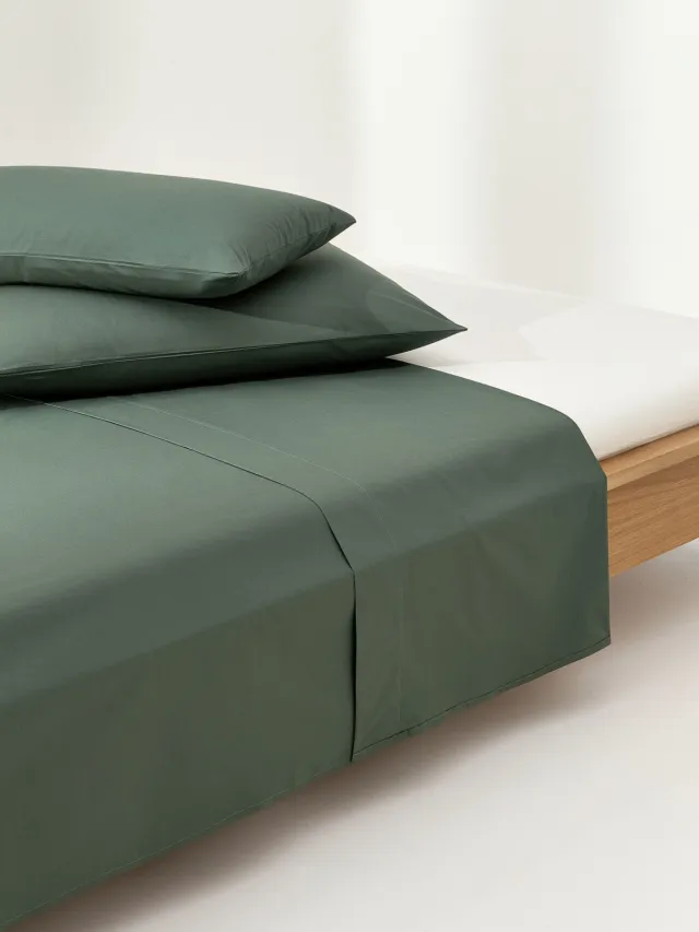 Westwing Collection Katoenen perkal laken Elsie Groen