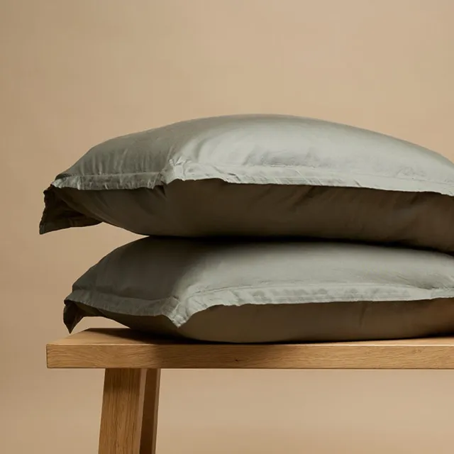 Coco & Cici TENCEL Twill Kussensloop Olijfgroen - 1 kussensloop 65x65