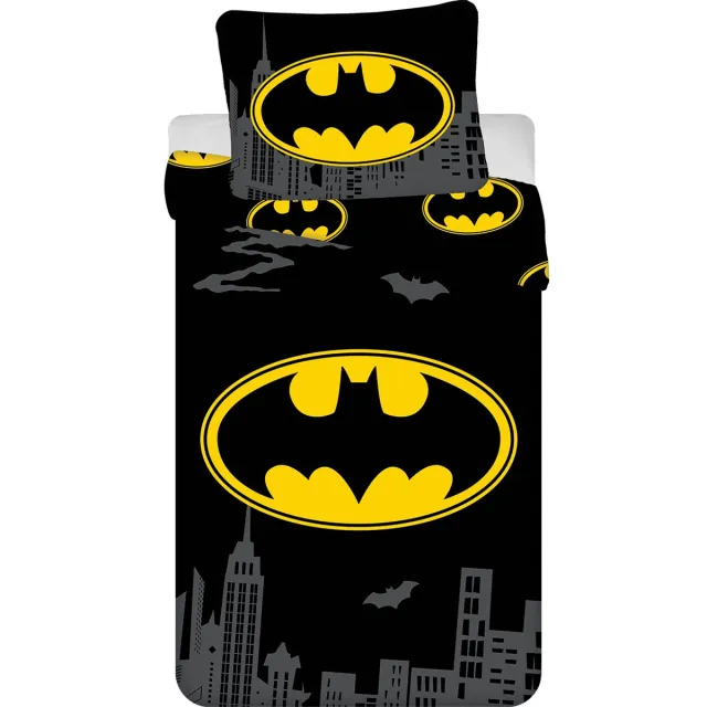 Batman Dekbedovertrek City 140 x 200 cm - katoen -70 x 90 cm Zwart
