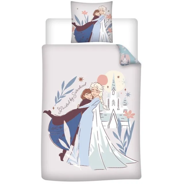 Disney Frozen Dekbedovertrek, Sisterhood - Eenpersoons - 140 x 200 + 65 x 65 cm - Katoen Roze