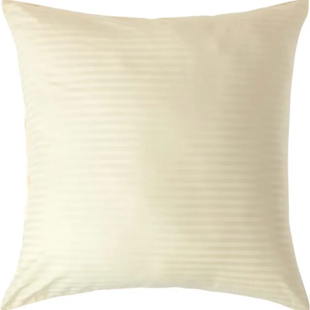 Homescapes Satijn Streep Katoen Kussensloop 80x80 cm – Geel – 100% Egyptisch Katoen – Draaddichtheid 330