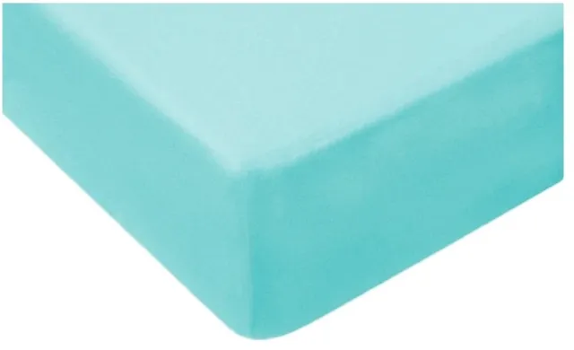 Designpremium Hoeslaken Katoen 90x200 cm met Elastiek - Turkse Kleur Turquoise
