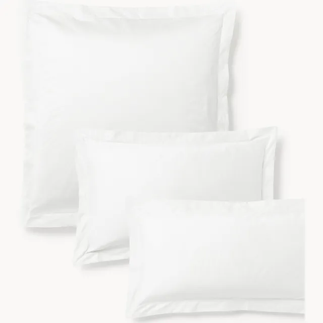 Westwing Collection Katoensatijnen kussenhoes Premium Wit