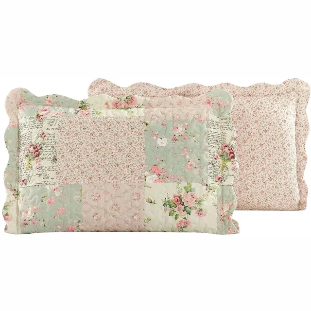 Lavandoux Kussenslopen - Rosebud - 60 x 70 cm - Roze - Set van 2 Groen
