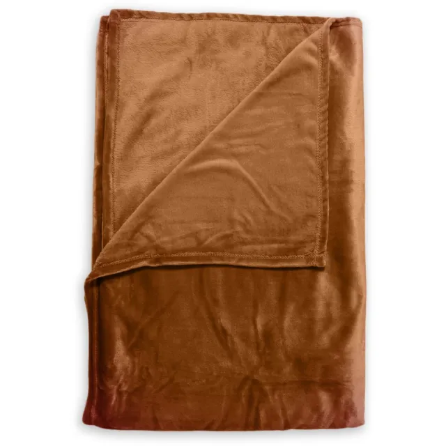 Zohome Plaid Cara - Warme deken voor op de bank - Zacht - 140x200 cm - Oranje