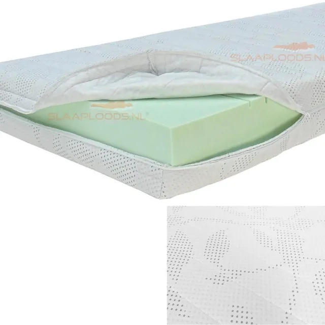 Slaaploods.nl Matrashoes Met Rits - Deluxe - Anti Allergie - 160x220 cm - Hoogte 14 cm Wit
