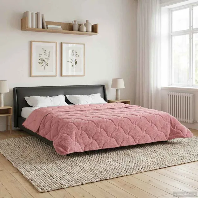 vidaXL Zomer Dekbed 240 x 260 cm Zomer Roze Ademend