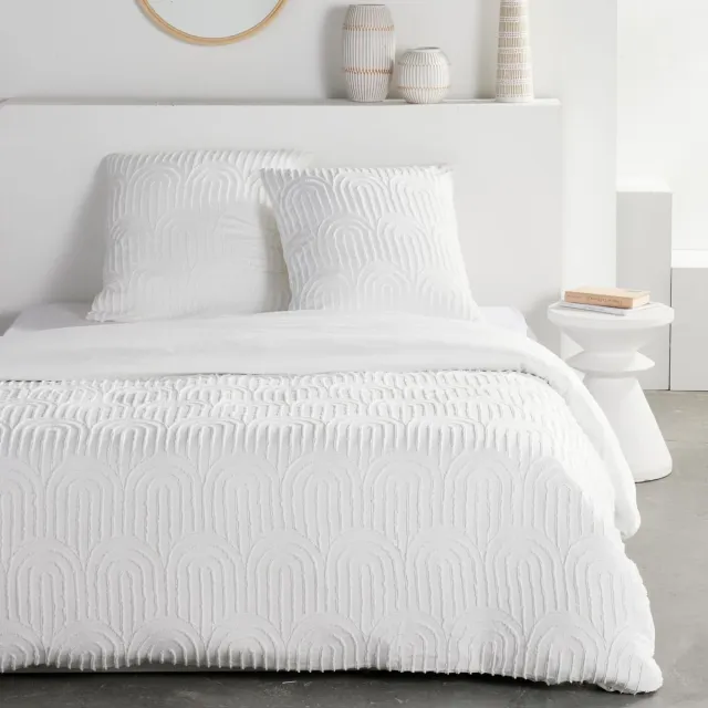 Today Beddengoed set - VANDAAG - Essentieel - 2 personen - 220 x 240 cm - Wit grafisch getuft effect