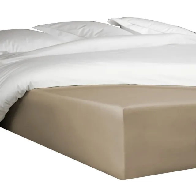 De Witte Lietaer Hoeslaken Bumblebee 180 X 200 Cm H40 Katoen Taupe
