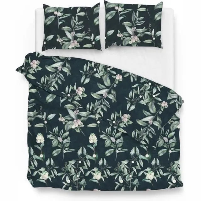 Zo! Home Matera Dekbedovertrek - Flanel - Eenpersoons - 140x200/220 cm - Green