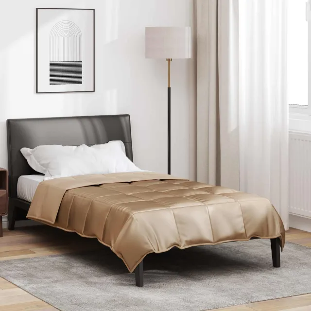 vidaXL Vol jaar dekbed 155 x 220 cm 300 gsm Satijn en microvezel Goud