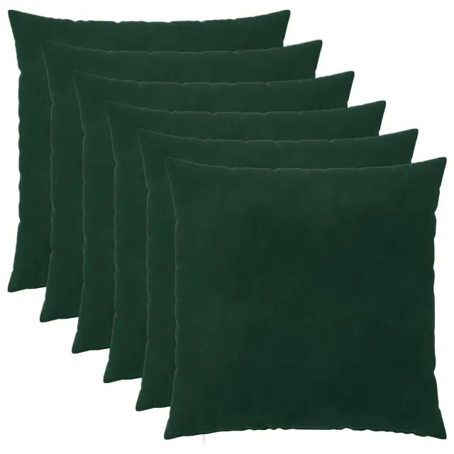 vidaXL Kussensloop 6 st HEERLEN Donkergroen 55 x 55 cm fluweel