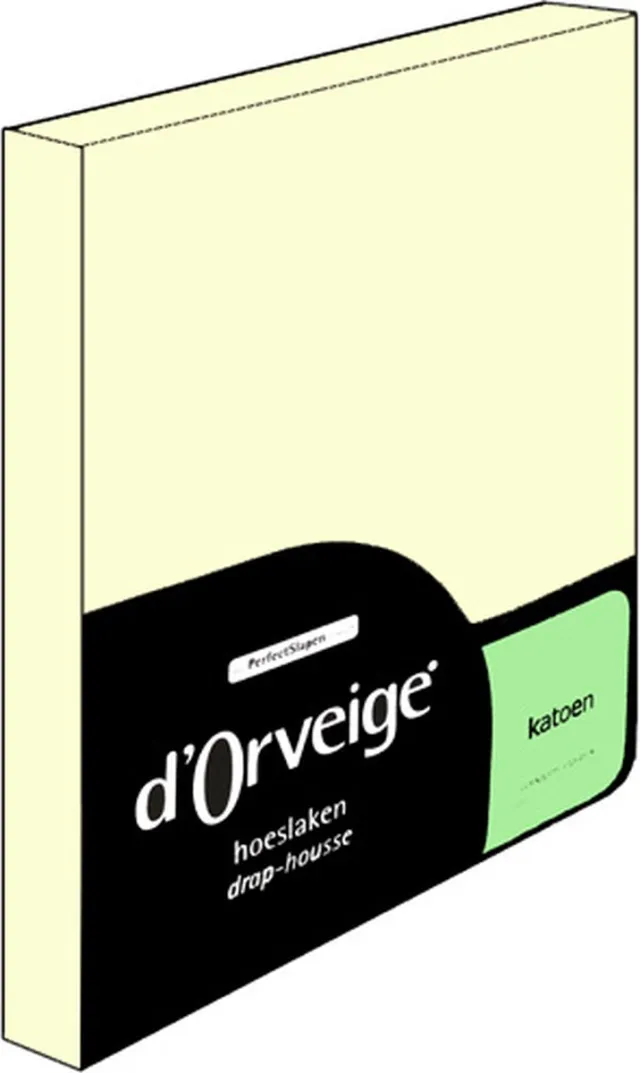 D'Orveige Hoeslaken Katoen - Eenpersoons - 90x210 cm - Creme Crème