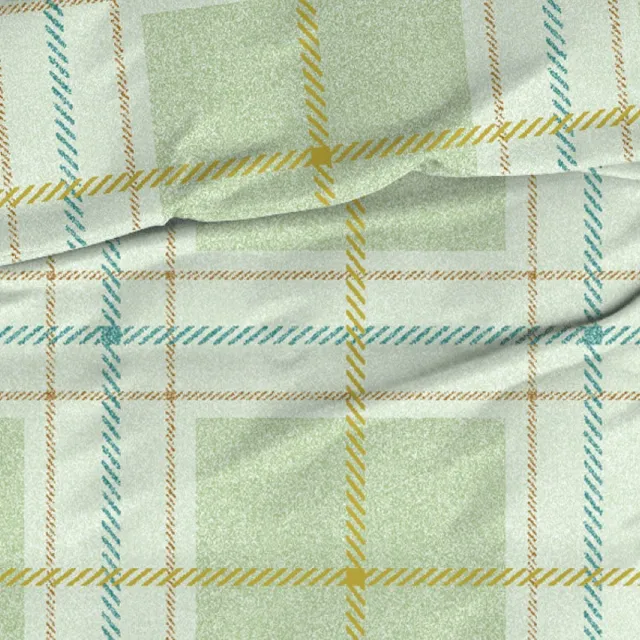 Romanette Dekbedovertrek Katoen Rubik Leek Green - 240 x 200/220 cm + 2 kussenslopen - [Groen]