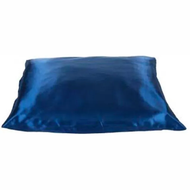 dekbeddenwereld Beauty Silk - Kussenslopen - 60x70 - 2 stuks - Glans Satijn - donkerblauw