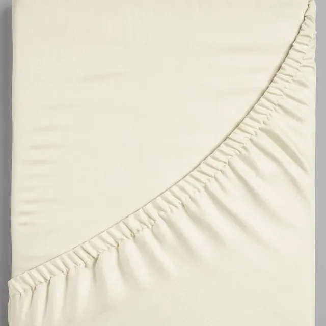 Dreamers Den Linea - Hoeslaken - Katoensatijn - 450 TC - Katoen Satijn - 160x200 cm + 28 cm - Ecru