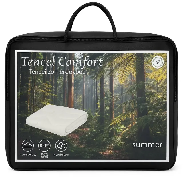Bestrest Bedden Licht & Luxe Tencel Zomerdekbed – 200x200cm - 100% Natuurlijk en Ademend - Hypoallergeen - Comfortabel Wit