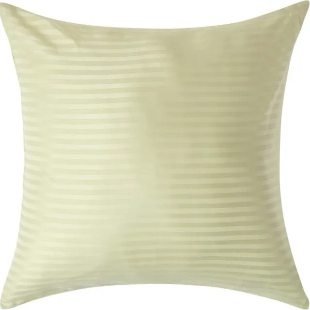 Homescapes Satijn Streep Katoen Kussensloop 60x60 cm – Saliegroen – 100% Egyptisch Katoen – Draaddichtheid 330