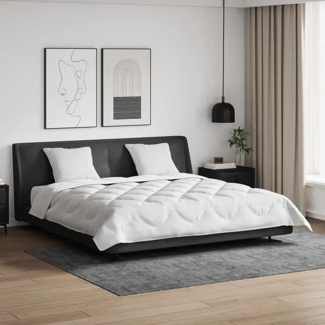 vidaXL Dekbed met kussen 3 st Wit Microfibre